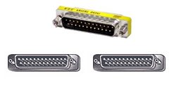 25 Pin Male / Male Adapter - Slimline