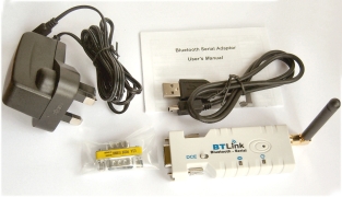 BTLink Bluetooth Serial Adapter Package Contents
