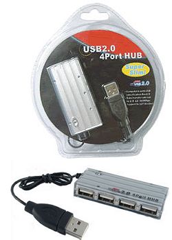 USB 2.0 4 Port Hub - Super Slim
