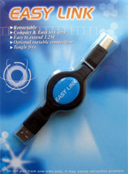 USB A to B - Retractable Cable