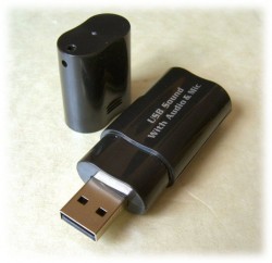 USB to Audio + Mic Sound Adapter - Black
