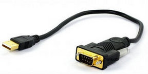 USB 2.0 to Serial Adapter Black - FTDI Pro Series (Gold Plated)