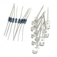 Super bright 5mm Clear Green LED with Metal Film Resistors