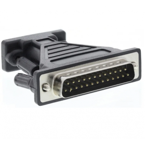 D-SUB 9 Pin Female to 25 Pin Male Adapter (DB9-F to DB25-M) - Black