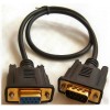 9 Pin Serial Extension Cable 50cm Gold Plated - Black (DB9 Male to Female) 0.5m
