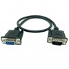9 Pin Serial Extension Cable 0.5m - Black (DB9 Male to Female)